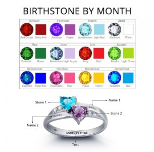 Sterling Silver Personalized Birthstone Ring, Engrave wrap ring JEWJORI101781